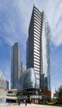 Evergrande Huazhi Plaza, Chengdu, China, by Aedas - Southern entrance plaza on Tidu Road