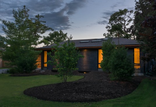 Front elevation harmonizes with the surrounding neighborhood