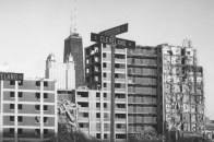 A partly demolished apartment block at Chicago's Cabrini Green public housing complex, in 2006.