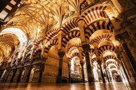 The hybrid Hispano-Moresque cathedral in C&oacute;rdoba, Spain, is a converted eighth- to 10th-century mosque built on the site of an even earlier Visigothic church.