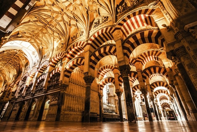 The hybrid Hispano-Moresque cathedral in C&oacute;rdoba, Spain, is a converted eighth- to 10th-century mosque built on the site of an even earlier Visigothic church.