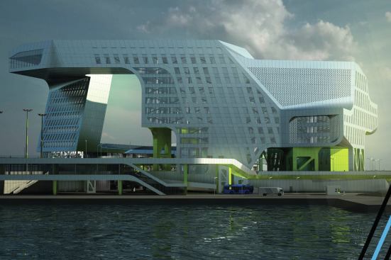 New Keelung Harbor Service Building, Keelung, Taiwan.