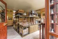 The Model Room was restored to include its original full-height open entry into the daylit Book Passage. In 1833, after Soane’s wife died, he moved the models to her former bedroom and arranged them as they are seen today. The Model Room was one of the last of the architect’s major renovations.