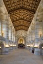 A view of the nave looking toward the mural Alma Mater.