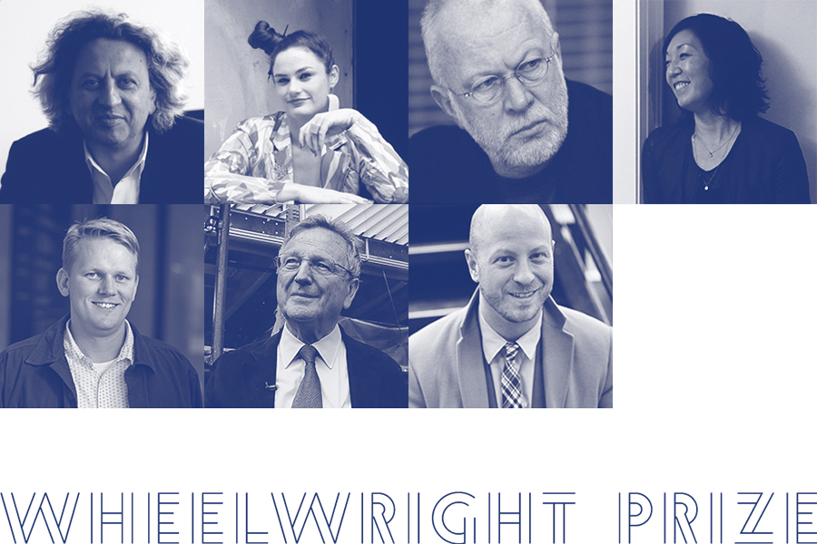 The 2016 Wheelwright Prize jury includes (clockwise, from top left) Mohsen
Mostafavi, Eva Franch i Gilabert, K.
Michael Hays, Jeannie Kim, Benjamin
Prosky, Rafael Moneo, and Kiel Moe. 
