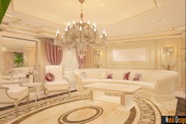 Proiect design interior living stil clasic de lux realizat pentru casa in Bucuresti.  NOBILI INTERIOR DESIGN