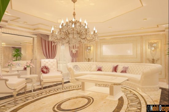 Proiect design interior living stil clasic de lux realizat pentru casa in Bucuresti.  NOBILI INTERIOR DESIGN 