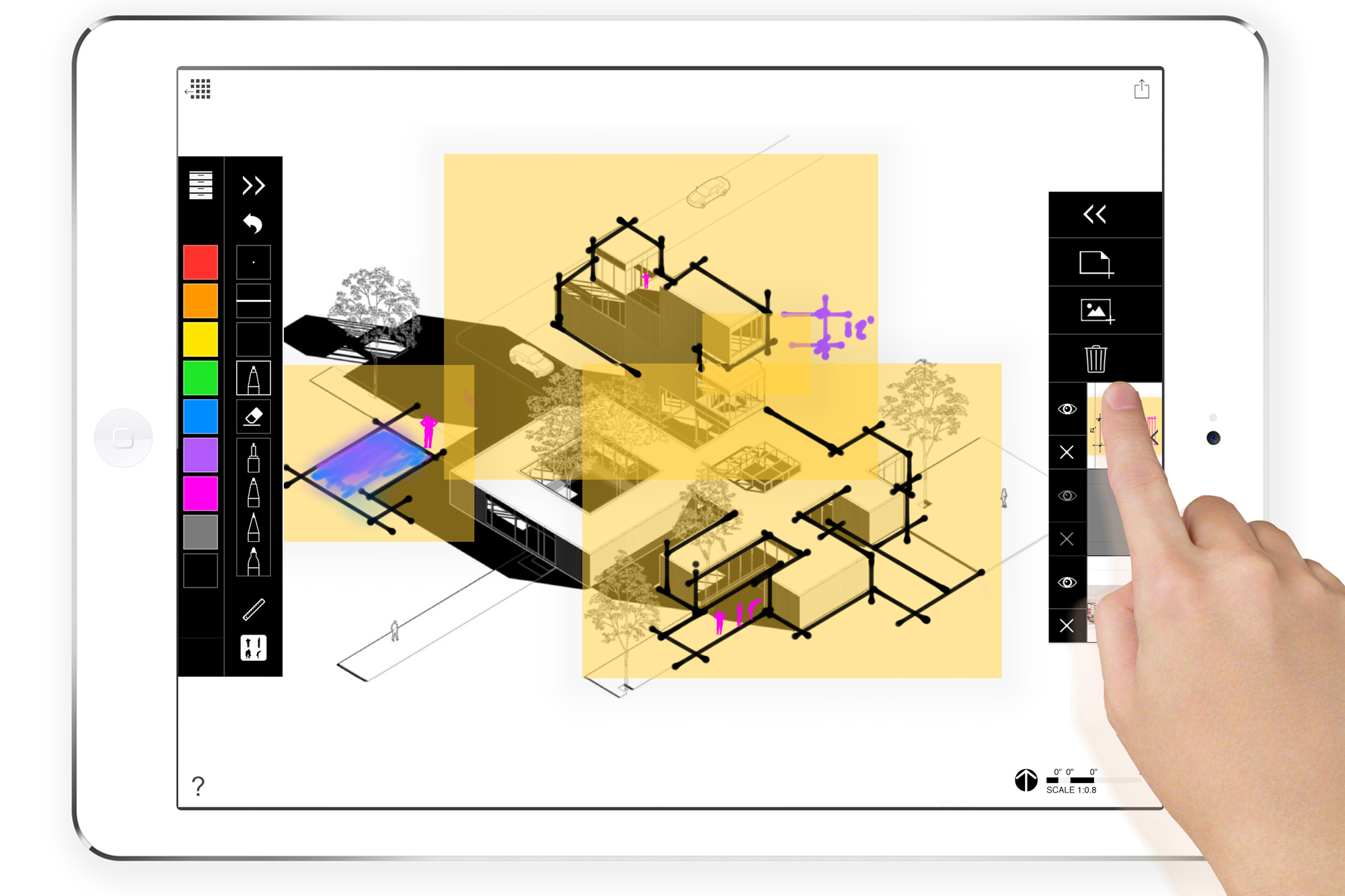 Trace Pro by Morpholio Apps allows users to overlay sketches and mark-ups on drawings.