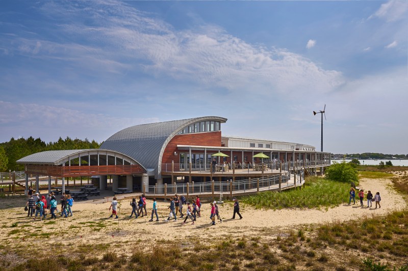 View from southeast, Chesapeake Bay Foundation Brock Environmental Center, designed by SmithGroupJJR
