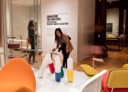 Installation view of “Energizing the Everyday: Gifts from the George R. Kravis II Collection,” with Cesare Cassati’s and C. Emanuele Ponzio’s Pillola lamps on display.