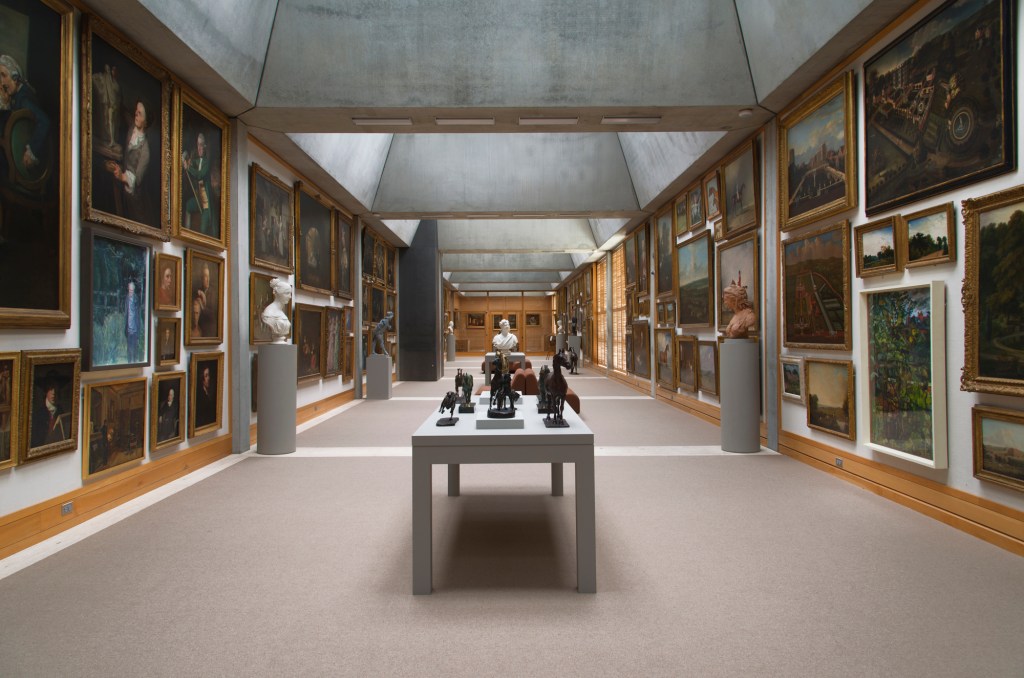 The fourth-floor Long Gallery at the Yale Center for British Art