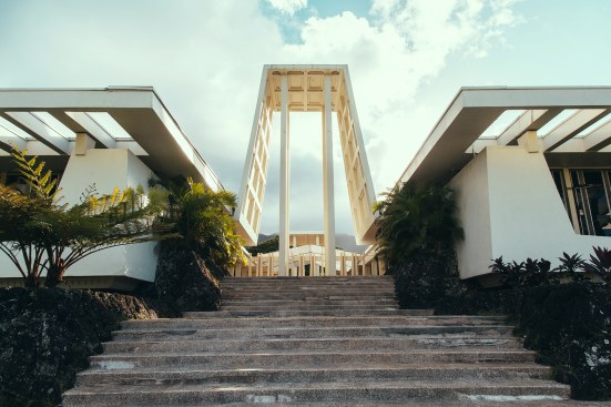 Chapel, Valley of the Temples, in Kaneohe, Oahu, designed by George "Pete" Wimberley