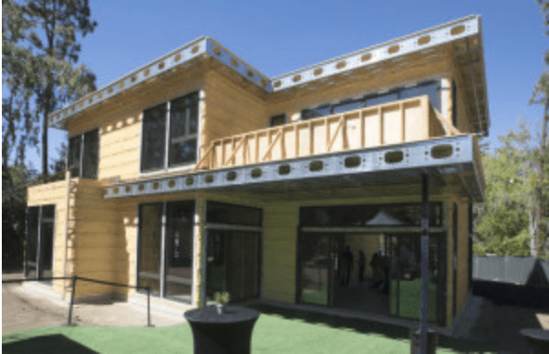 STANFORD, CA.,—JUNE 23, 2016,—A new 3,200 square foot custom home using a patented light steel frame building technology and integrated process for Stanford Professor of Climate and Clean Energy Mark Jacobson. This is BONE Structure's first California net zero-energy home.