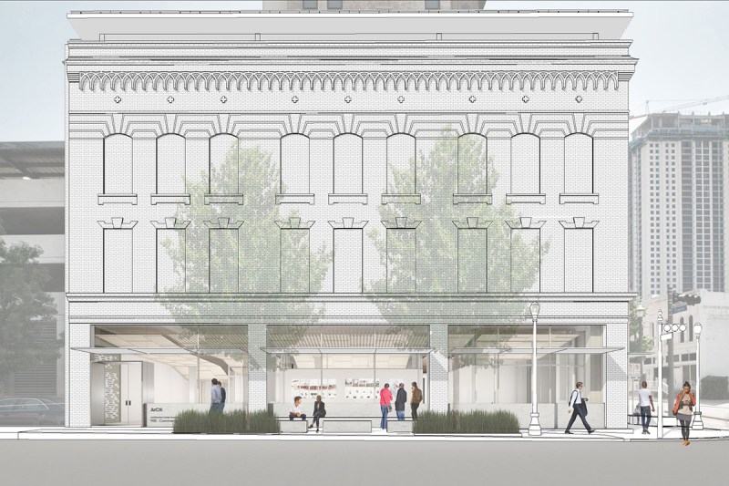 Rendering of Architecture Center Houston design prior to Hurricane Harvey.