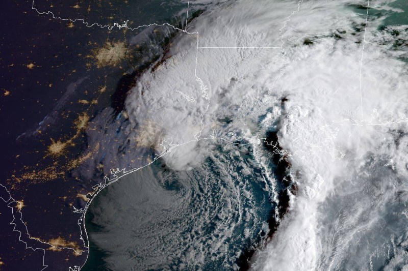 Tropical Storm Harvey centered over the Gulf of Mexico on August 29, 2017.