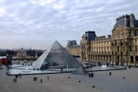 Pyramid at the Grand Louvre in Paris, designed by I.M. Pei