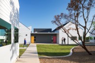 Courtyard play area outside younger children’s classrooms, looking south.