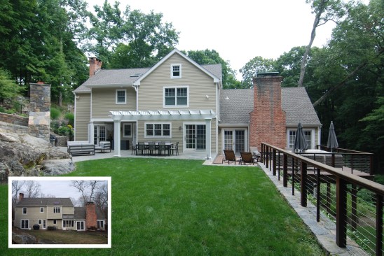 Before & after of Darien CT renovation by DeMotte Architects
