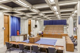 Lighting hierarchy was achieved with the brightest light levels at the chamber floor and focal light on the Chamber President’s podium.