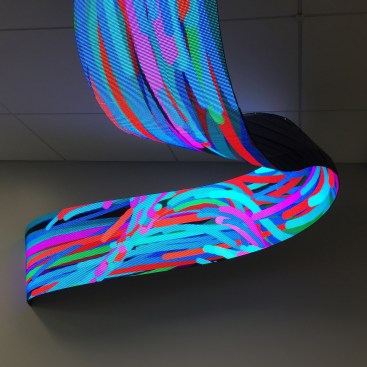 `Pulse´, permanent installation by Daniel Canogar at Zachry Engineering Education Complex
A&M University, Texas
