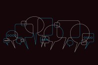 Vector illustration of meeting, The discussion, Listening & Talking, Brainstorming.