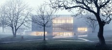 A rendering of the Bruce Museum's planned façade