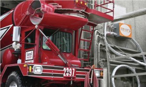 The CarbonCure Technology injects recycled CO2 into the concrete mix to improve the manufacturing process and reduce the concrete's carbon footprint.