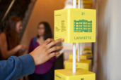 Borderless collaborated with artist Sara Pooley on the Claiming Space: Creative Grounds and Freedom Summer School exhibition at the Jane Addams Hull-House Museum, in Chicago. Designed to help visitors visualize closed schools on Chicago’s West Side, the installation features rotating yellow cubes with information on specific buildings.