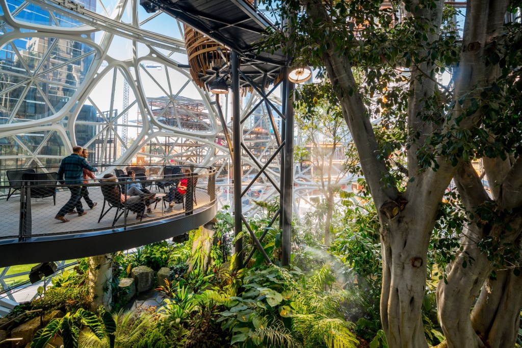 The Spheres at the New Amazon Headquarters in Seattle, by NBBJ
