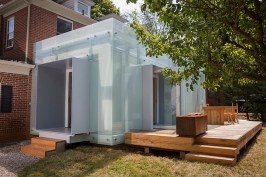 Exterior of the bubblewrap addition.