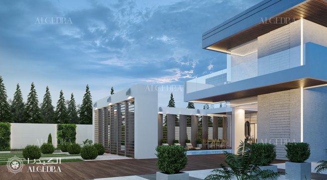 Modern villa entrance design