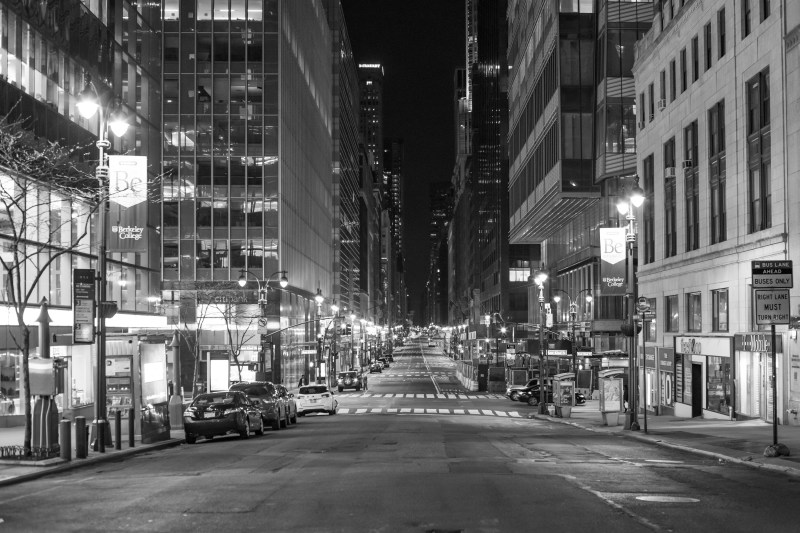 Empty New York City streets in April