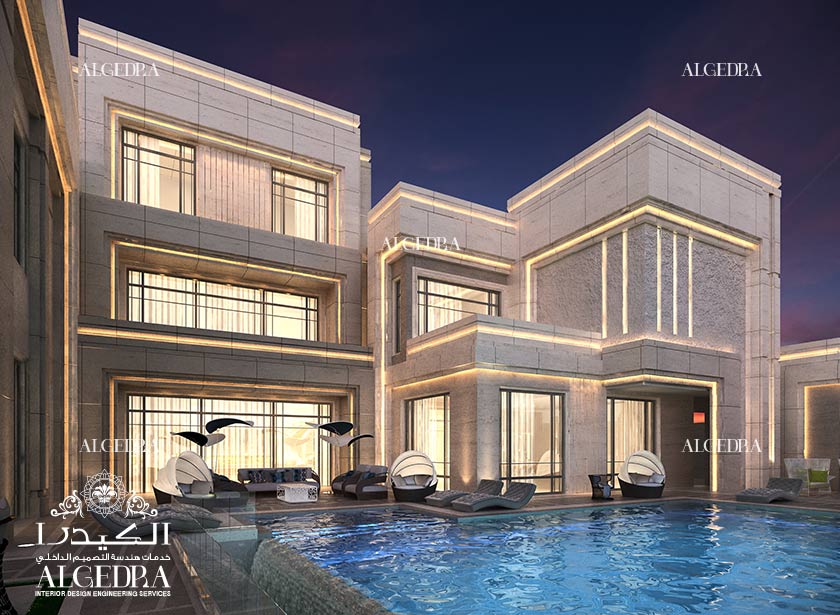 Modern palace exterior and landscape design in Ajman - Architect Magazine