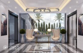 Deluxe villa hall design