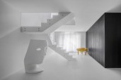 the large window brings daylight into the basement