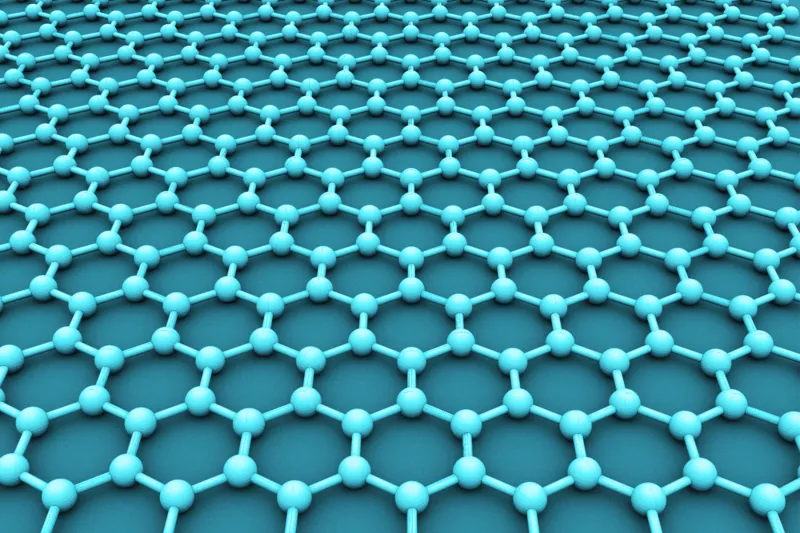 The atomic-scale hexagonal lattice made of carbon atoms that makes graphene.