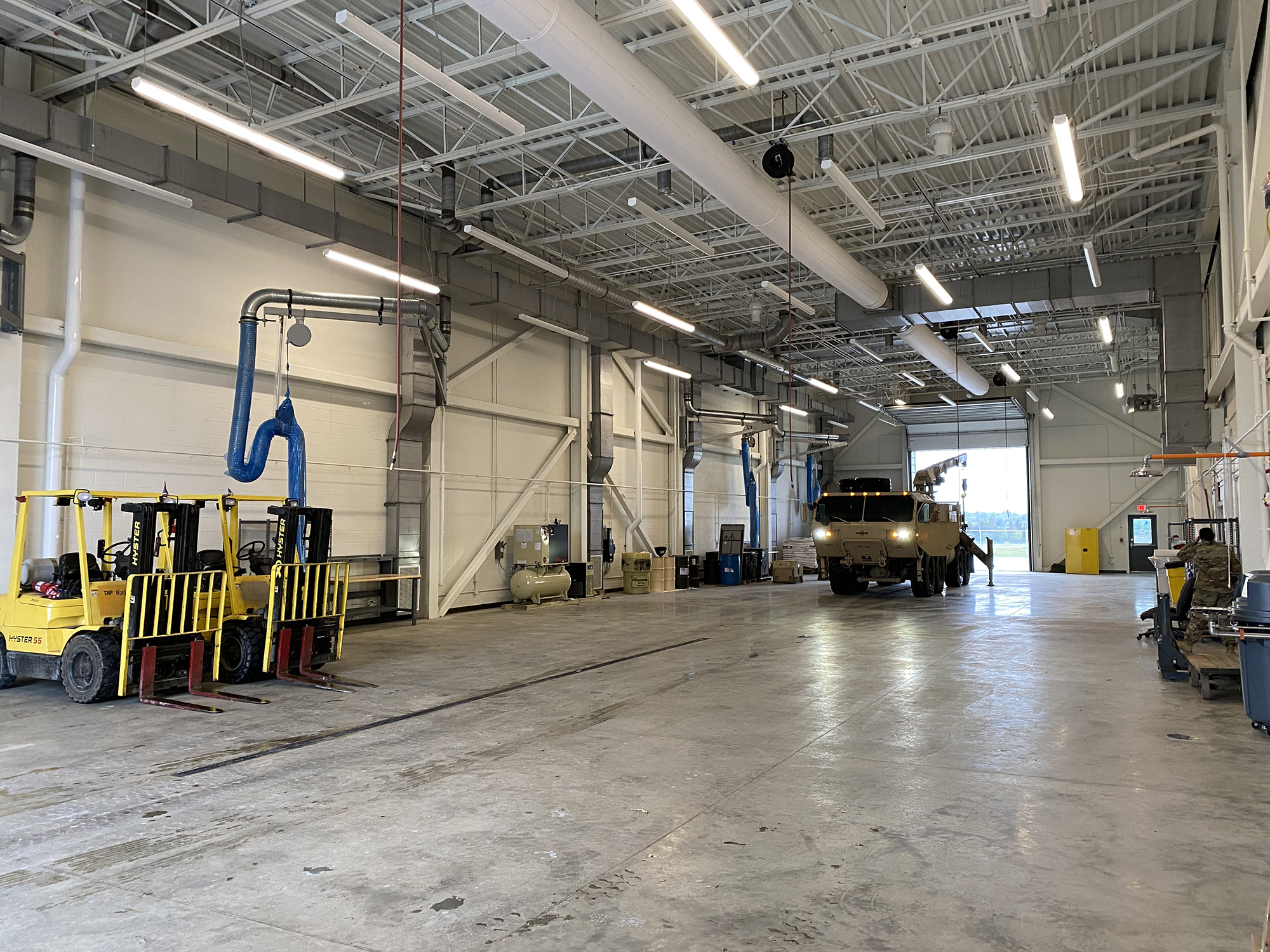 At the Maine Army National Guard’s Northern Maine Readiness Center, two 10-kW micro-CHP units provide domestic hot water and primary heating for the building’s radiant slabs. Photo by Maj. Carl Lamb.
