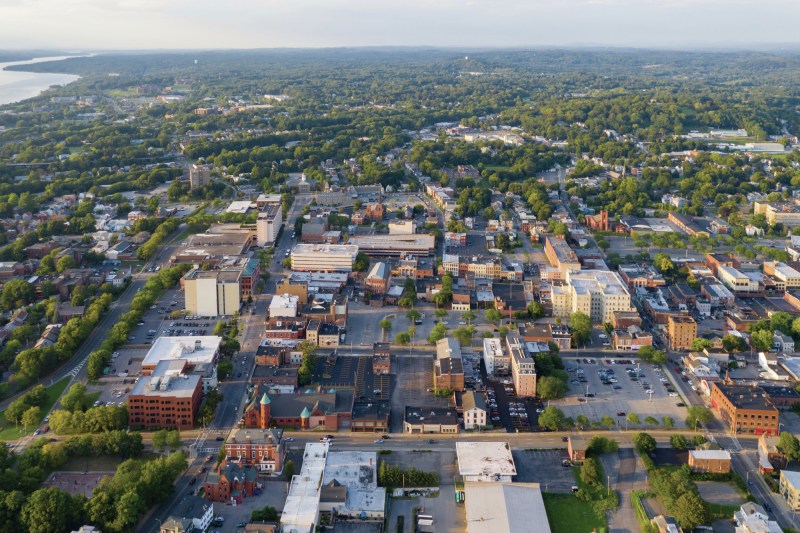 Downtown Poughkeepsie facing North.