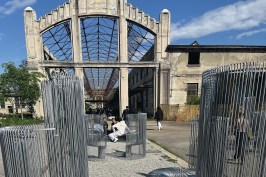 In Milan, wire outdoor furniture from Mira Bergh and Josfin Zachrisson