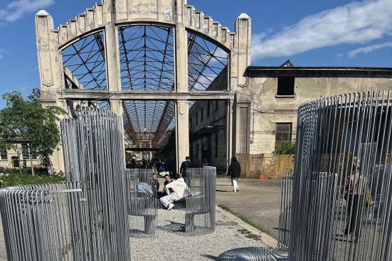 In Milan, wire outdoor furniture from Mira Bergh and Josfin Zachrisson