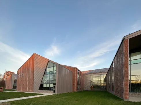 Street Side Facade, With View Through Connector