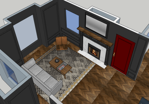 Interior remodel 3D architectural renderings.