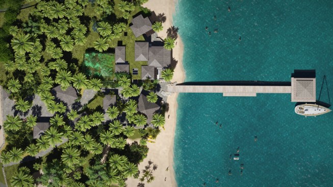 Rendering - Aerial View of Rendering Rosewood Little Dix Bay Beach Grill 