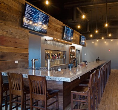 View down the bar