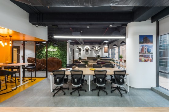 A variety of distinct elements come together to define the working space. 