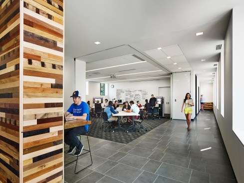 The Global Studio can be open or closed depending on the need for the space.