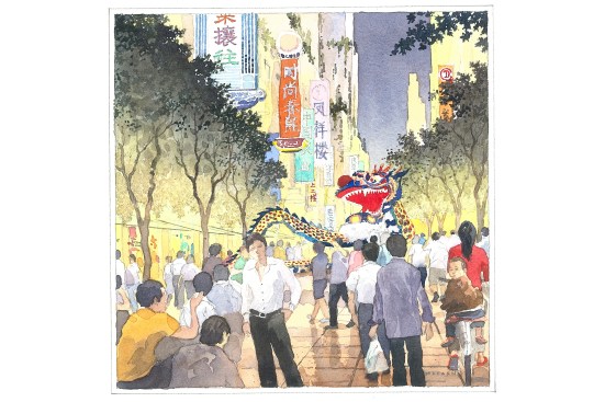 Streetscape sketch.