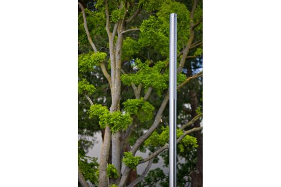 Light Column Pedestrian Lighting shown with 360 degree custom perforated shields at University of California - Davis, Davis, California