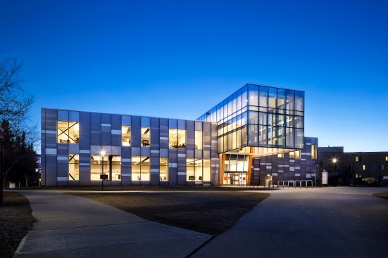 The east side entrance to the Taylor Institute.