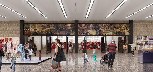 The reimagined Great Hall, looking into the performance space